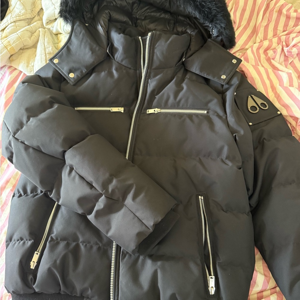 Moose Knuckles Black Bomber Jacket